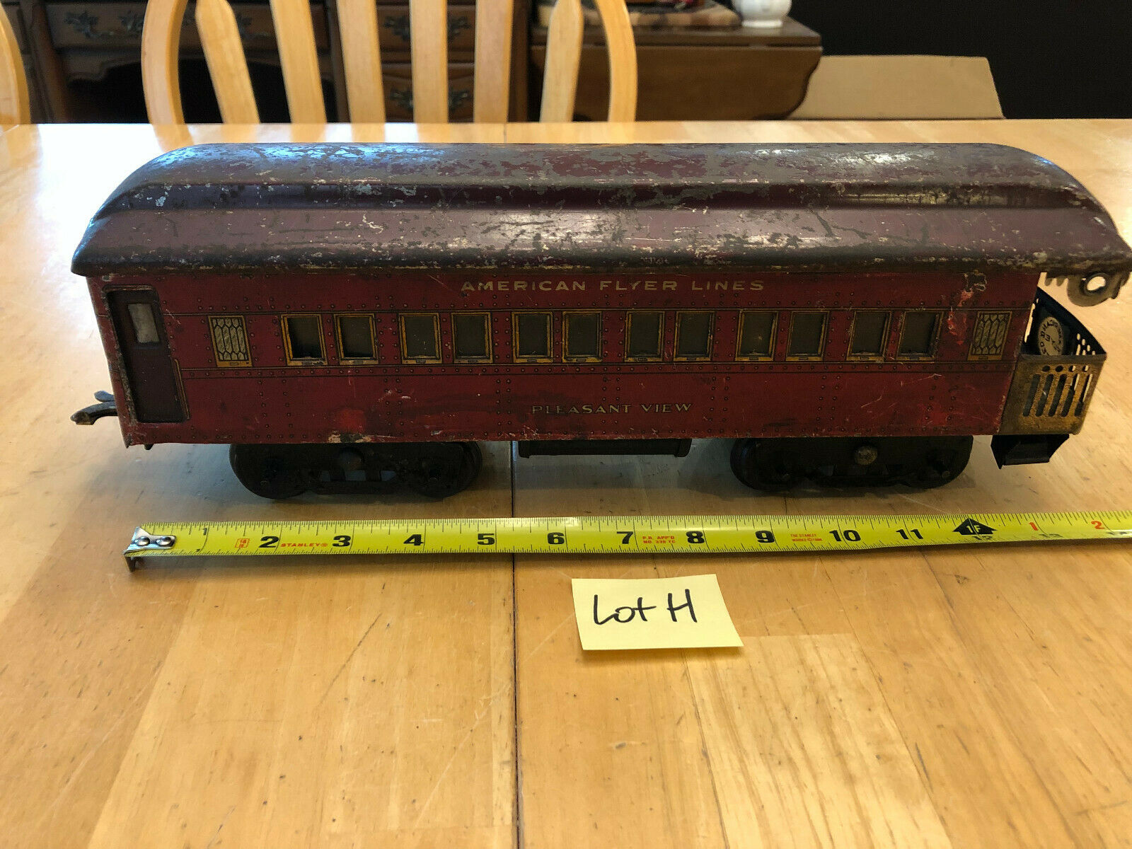 American Flyer Train Standard Pleasant View Observation Passenger Car Red Lot H