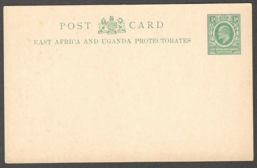 East Africa & Uganda Protectorate Kedvii King Edward Vii 1/2a Postal Card Unused