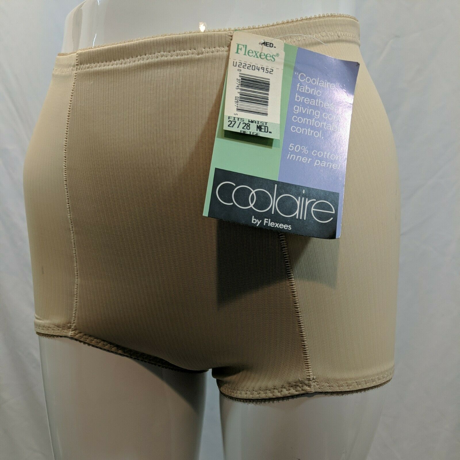 Vintage Flexees Coolaire Extra Firm Control Girdle Brief Beige Med (27"-28")